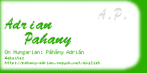 adrian pahany business card