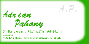 adrian pahany business card